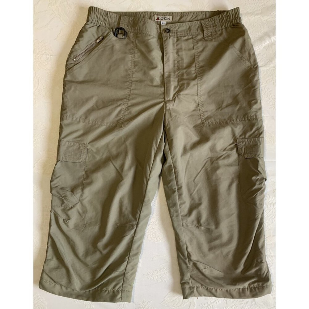OCK TAN KHAKI HIKING WALKING CARGO CAPRI SHORT TROUSERS W32 L20